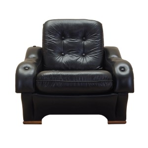 Black armchair, Italian design, 1980s, manufacture: Italy