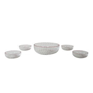 Set of glass salad bowls, Italian design, 1970s, production: Italy