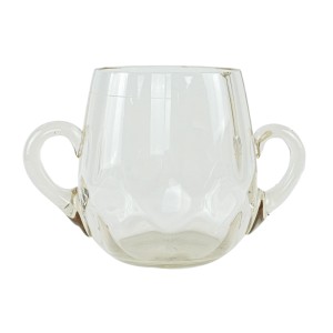 Glass ice bucket, Italian design, 1970s, made in Italy