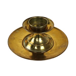 Brass candlestick with base, Italian design, 1960s, made in Italy