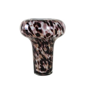 Glass leopard print vase, Italian design, 1970s, made in Italy