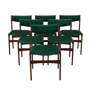 Set of six teak chairs, Danish design, 1970s, production: Denmark