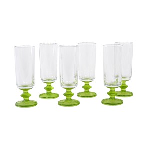 Set of six glasses, Italian design, 1970s, made in Italy