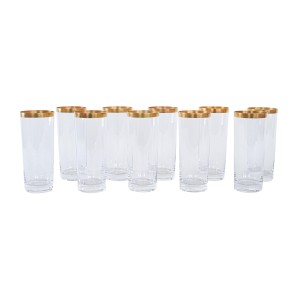 Set of crystal glasses, Italian design, 1970s, made in Italy