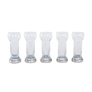 Set of five glasses, Italian design, 1970s, made in Italy