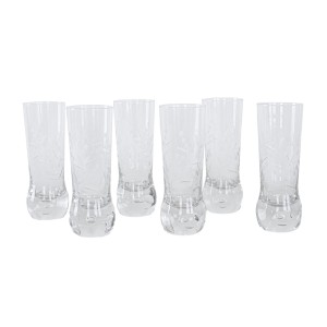 Set of six glasses, Italian design, 1970s, made in Italy