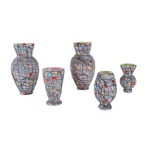 Set of ceramic vases, Italian design, 1960s, made in Italy