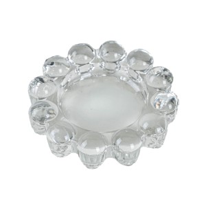 Glass candle holder, Danish design, 1970s, made in Denmark