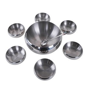 Set of stainless steel bowls, Italian design, 1980s, made in Italy