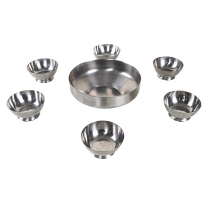 Set of stainless steel bowls, Italian design, 1980s, made in Italy