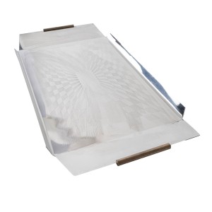 Stainless steel tray, Italian design, 1970s, made in Italy