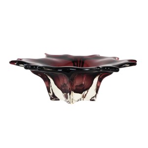 Glass platter, Italian design, 1970s, made in Italy