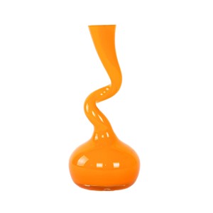Orange vase, Swing Vase, Danish design, manufactured by Normann Copenhagen, designed by Britta Bonnesen