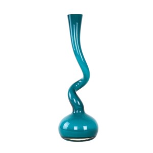 Turquoise vase, Swing Vase, Danish design, manufactured by Normann Copenhagen, designed by Britta Bonnesen