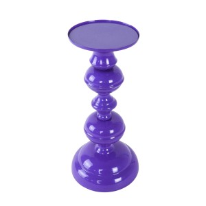 Purple metal candlestick, Danish design, 1970s, made in Denmark