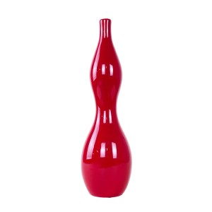 Red ceramic vase, Danish design, 1970s, made in Denmark