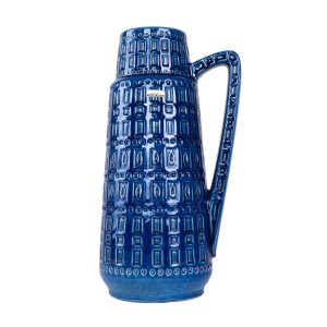 Blue ceramic vase, German design, 1960s, manufactured by Scheurich