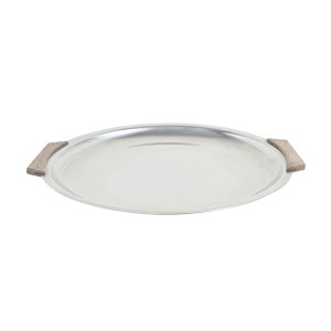 Round stainless steel tray, Danish design, 1970s, made in Denmark
