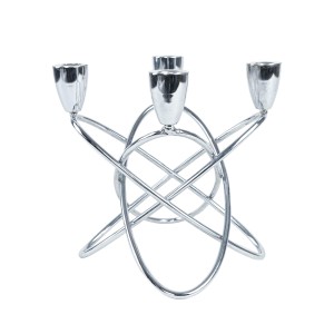 Geometric metal candlestick, Danish design, 1960s, made in Denmark