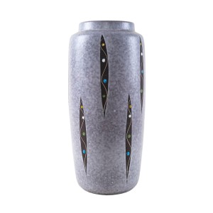 Grey ceramic vase, German design, 1960s, made in West Germany