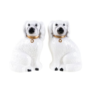 Ceramic dog figurines, English style, 1970s, made in England