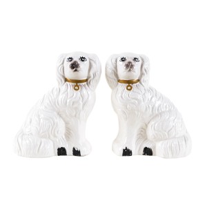 Ceramic dog figurines, English style, 1970s, made in England