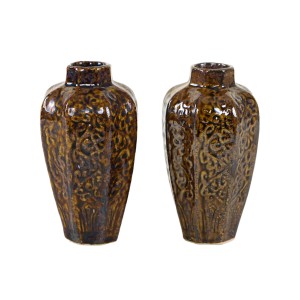 Set of brown ceramic vases, Danish design, 1960s, made in Denmark