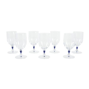 The set of Venise Saphir glasses, French design, 1970s, manufactured by Cristal d'Arques