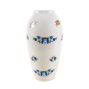 Porcelain vase, Kashubian design, 1980s, made in Poland