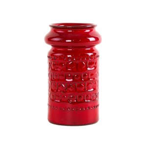 Red ceramic vase, German design, 1960s, made in West Germany