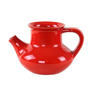 Red ceramic jug, Danish design, 1960s, made in Denmark