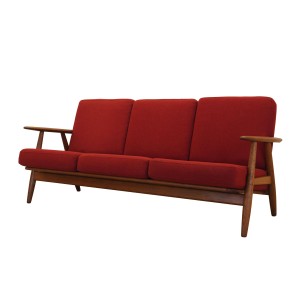 Red sofa CIGAR, Danish design, 1960s, designer: Hans J. Wegner, manufacturer: Getama