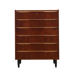 Teak chest of drawers, Danish design, 1970s, made in Denmark