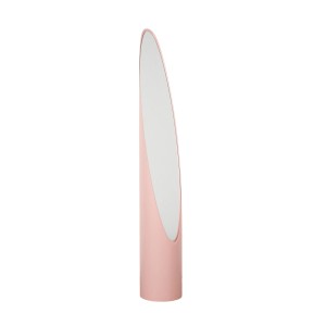 Lipstick mirror, pink, Italian design, 1970s, designer: Rodolfo Bonetto