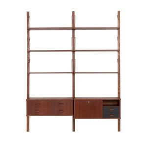 Teak modular shelving unit, Danish design, 1960s, made in Denmark