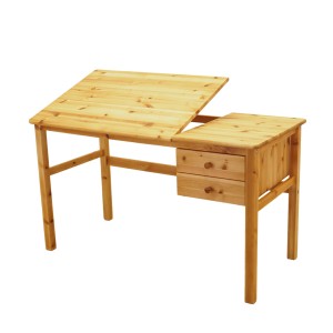 Danish desk made of solid pine with an adjustable top and drawers, from the 1990s.