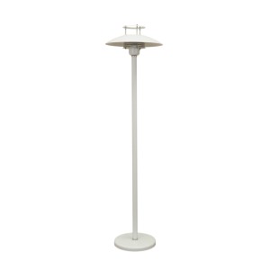 Danish floor lamp in white metal, minimalist Scandinavian design, 1970s