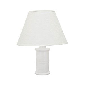 Holmegaard Glass Table Lamp with Fabric Shade, Danish Design, 1970s