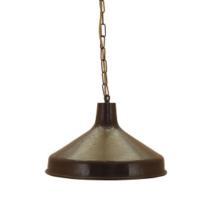 Danish brass pendant lamp, industrial shade with Scandinavian design, 1960s