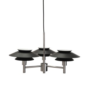 Genoa pendant lamp with three shades, metal, Harald Nyborg A/S, Denmark, contemporary