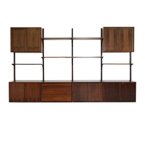 Modular shelving in rosewood veneer by Poul Cadovius, Denmark, 1970s