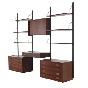 PS System Modular Shelving by Preben Sørensen, Rosewood Veneer, Denmark, 1960s