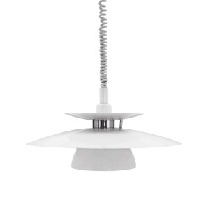 Danish pendant lamp with layered metal shade, adjustable height, 2000s
