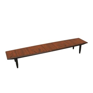 Danish Rosewood Lowboard with Black Legs – Low Profile Mid-Century Modern Design, 1970s