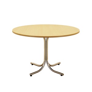 Italian round dining table with laminate top on chrome base, 1980s