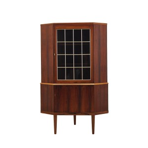 Danish corner display cabinet in rosewood veneer from the 1970s