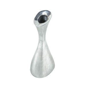 Aluminum candlestick with sculptural organic form, European craft from the 1970s