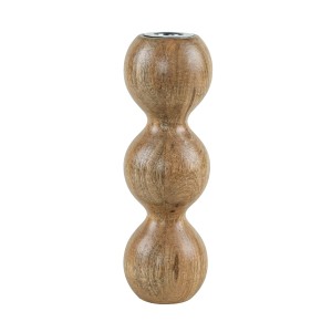 Turned wooden candlestick organic form 1970s European craftsmanship