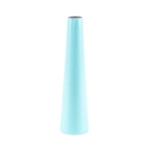 Wooden candlestick in blue, Danish design 1970s