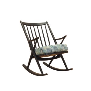 Rocking Lounge Chair by Frank Reenskaug for Bramin, Black Lacquered Teak, Denmark 1960s